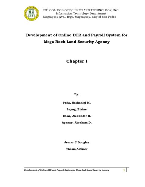 (DOC) Development of Online DTR and Payroll System for .